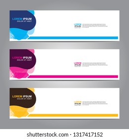 Vector abstract web banner design template. Collection of web banner template. Abstract geometric web design banner template isolated on grey background. Header - landing page Web Design Elements