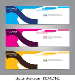 Vector abstract web banner design template. Collection of web banner template. Abstract geometric web design banner template isolated on grey background. Header - landing page Web Design Elements