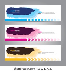 Vector abstract web banner design template. Collection of web banner template. Abstract geometric web design banner template isolated on grey background. Header - landing page Web Design Elements