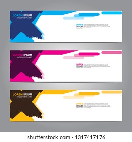 Vector abstract web banner design template. Collection of web banner template. Abstract geometric web design banner template isolated on grey background. Header - landing page Web Design Elements