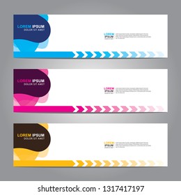 Vector abstract web banner design template. Collection of web banner template. Abstract geometric web design banner template isolated on grey background. Header - landing page Web Design Elements