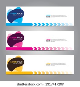 Vector abstract web banner design template. Collection of web banner template. Abstract geometric web design banner template isolated on grey background. Header - landing page Web Design Elements