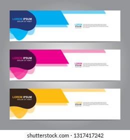 Vector abstract web banner design template. Collection of web banner template. Abstract geometric web design banner template isolated on grey background. Header - landing page Web Design Elements