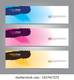Vector abstract web banner design template. Collection of web banner template. Abstract geometric web design banner template isolated on grey background. Header - landing page Web Design Elements