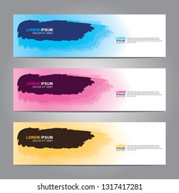 Vector abstract web banner design template. Collection of web banner template. Abstract geometric web design banner template isolated on grey background. Header - landing page Web Design Elements