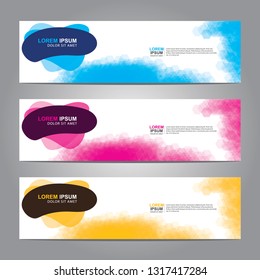 Vector abstract web banner design template. Collection of web banner template. Abstract geometric web design banner template isolated on grey background. Header - landing page Web Design Elements