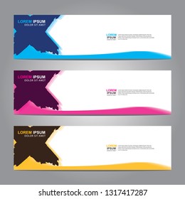 Vector abstract web banner design template. Collection of web banner template. Abstract geometric web design banner template isolated on grey background. Header - landing page Web Design Elements