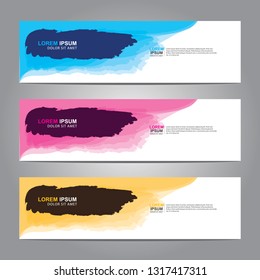 Vector abstract web banner design template. Collection of web banner template. Abstract geometric web design banner template isolated on grey background. Header - landing page Web Design Elements