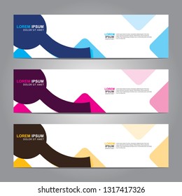 Vector abstract web banner design template. Collection of web banner template. Abstract geometric web design banner template isolated on grey background. Header - landing page Web Design Elements