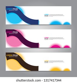 Vector abstract web banner design template. Collection of web banner template. Abstract geometric web design banner template isolated on grey background. Header - landing page Web Design Elements