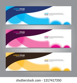 Vector abstract web banner design template. Collection of web banner template. Abstract geometric web design banner template isolated on grey background. Header - landing page Web Design Elements