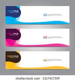 Vector abstract web banner design template. Collection of web banner template. Abstract geometric web design banner template isolated on grey background. Header - landing page Web Design Elements