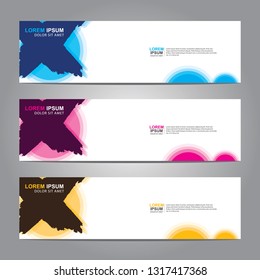 Vector abstract web banner design template. Collection of web banner template. Abstract geometric web design banner template isolated on grey background. Header - landing page Web Design Elements