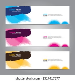 Vector abstract web banner design template. Collection of web banner template. Abstract geometric web design banner template isolated on grey background. Header - landing page Web Design Elements