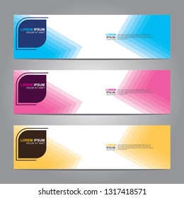 Vector abstract web banner design template. Collection of web banner template. Abstract geometric web design banner template isolated on grey background. Header - landing page Web Design Elements