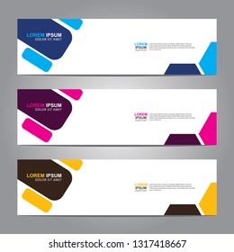 Vector abstract web banner design template. Collection of web banner template. Abstract geometric web design banner template isolated on grey background. Header - landing page Web Design Elements