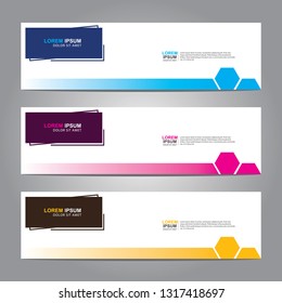 Vector abstract web banner design template. Collection of web banner template. Abstract geometric web design banner template isolated on grey background. Header - landing page Web Design Elements