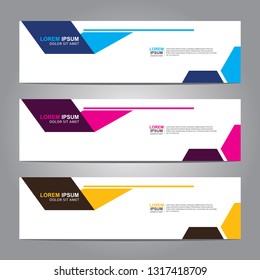 Vector abstract web banner design template. Collection of web banner template. Abstract geometric web design banner template isolated on grey background. Header - landing page Web Design Elements