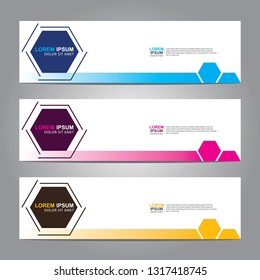 Vector abstract web banner design template. Collection of web banner template. Abstract geometric web design banner template isolated on grey background. Header - landing page Web Design Elements