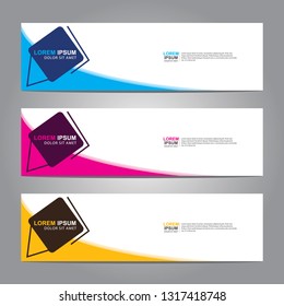 Vector abstract web banner design template. Collection of web banner template. Abstract geometric web design banner template isolated on grey background. Header - landing page Web Design Elements