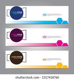 Vector abstract web banner design template. Collection of web banner template. Abstract geometric web design banner template isolated on grey background. Header - landing page Web Design Elements