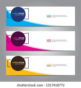 Vector abstract web banner design template. Collection of web banner template. Abstract geometric web design banner template isolated on grey background. Header - landing page Web Design Elements
