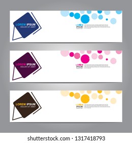 Vector abstract web banner design template. Collection of web banner template. Abstract geometric web design banner template isolated on grey background. Header - landing page Web Design Elements