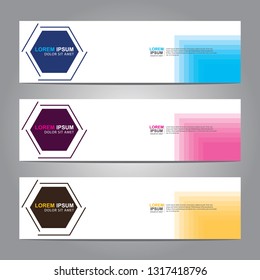 Vector abstract web banner design template. Collection of web banner template. Abstract geometric web design banner template isolated on grey background. Header - landing page Web Design Elements