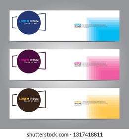 Vector abstract web banner design template. Collection of web banner template. Abstract geometric web design banner template isolated on grey background. Header - landing page Web Design Elements