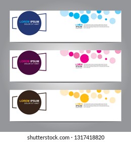 Vector abstract web banner design template. Collection of web banner template. Abstract geometric web design banner template isolated on grey background. Header - landing page Web Design Elements