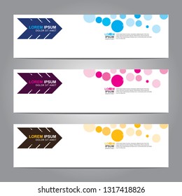 Vector abstract web banner design template. Collection of web banner template. Abstract geometric web design banner template isolated on grey background. Header - landing page Web Design Elements