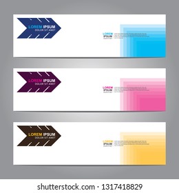 Vector abstract web banner design template. Collection of web banner template. Abstract geometric web design banner template isolated on grey background. Header - landing page Web Design Elements