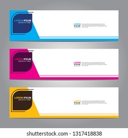 Vector abstract web banner design template. Collection of web banner template. Abstract geometric web design banner template isolated on grey background. Header - landing page Web Design Elements