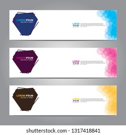 Vector abstract web banner design template. Collection of web banner template. Abstract geometric web design banner template isolated on grey background. Header - landing page Web Design Elements
