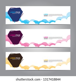 Vector abstract web banner design template. Collection of web banner template. Abstract geometric web design banner template isolated on grey background. Header - landing page Web Design Elements