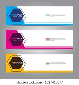 Vector abstract web banner design template. Collection of web banner template. Abstract geometric web design banner template isolated on grey background. Header - landing page Web Design Elements