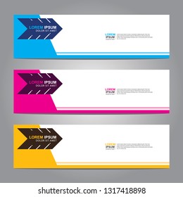 Vector abstract web banner design template. Collection of web banner template. Abstract geometric web design banner template isolated on grey background. Header - landing page Web Design Elements