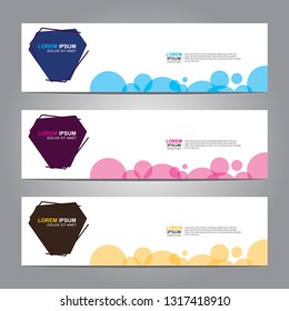 Vector abstract web banner design template. Collection of web banner template. Abstract geometric web design banner template isolated on grey background. Header - landing page Web Design Elements