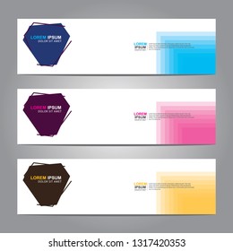 Vector abstract web banner design template. Collection of web banner template. Abstract geometric web design banner template isolated on grey background. Header - landing page Web Design Elements