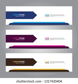 Vector abstract web banner design template. Collection of web banner template. Abstract geometric web design banner template isolated on grey background. Header - landing page Web Design Elements