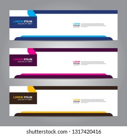 Vector abstract web banner design template. Collection of web banner template. Abstract geometric web design banner template isolated on grey background. Header - landing page Web Design Elements