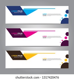 Vector abstract web banner design template. Collection of web banner template. Abstract geometric web design banner template isolated on grey background. Header - landing page Web Design Elements