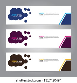 Vector abstract web banner design template. Collection of web banner template. Abstract geometric web design banner template isolated on grey background. Header - landing page Web Design Elements