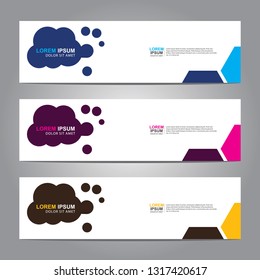 Vector abstract web banner design template. Collection of web banner template. Abstract geometric web design banner template isolated on grey background. Header - landing page Web Design Elements