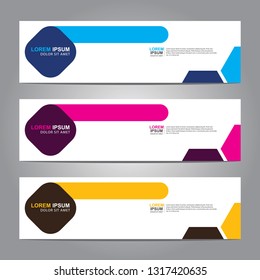 Vector abstract web banner design template. Collection of web banner template. Abstract geometric web design banner template isolated on grey background. Header - landing page Web Design Elements
