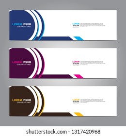 Vector abstract web banner design template. Collection of web banner template. Abstract geometric web design banner template isolated on grey background. Header - landing page Web Design Elements
