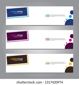 Vector abstract web banner design template. Collection of web banner template. Abstract geometric web design banner template isolated on grey background. Header - landing page Web Design Elements