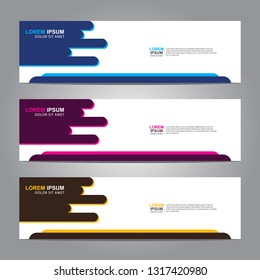 Vector abstract web banner design template. Collection of web banner template. Abstract geometric web design banner template isolated on grey background. Header - landing page Web Design Elements