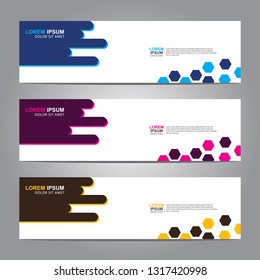 Vector abstract web banner design template. Collection of web banner template. Abstract geometric web design banner template isolated on grey background. Header - landing page Web Design Elements