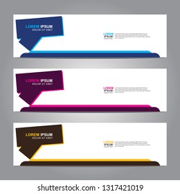 Vector abstract web banner design template. Collection of web banner template. Abstract geometric web design banner template isolated on grey background. Header - landing page Web Design Elements